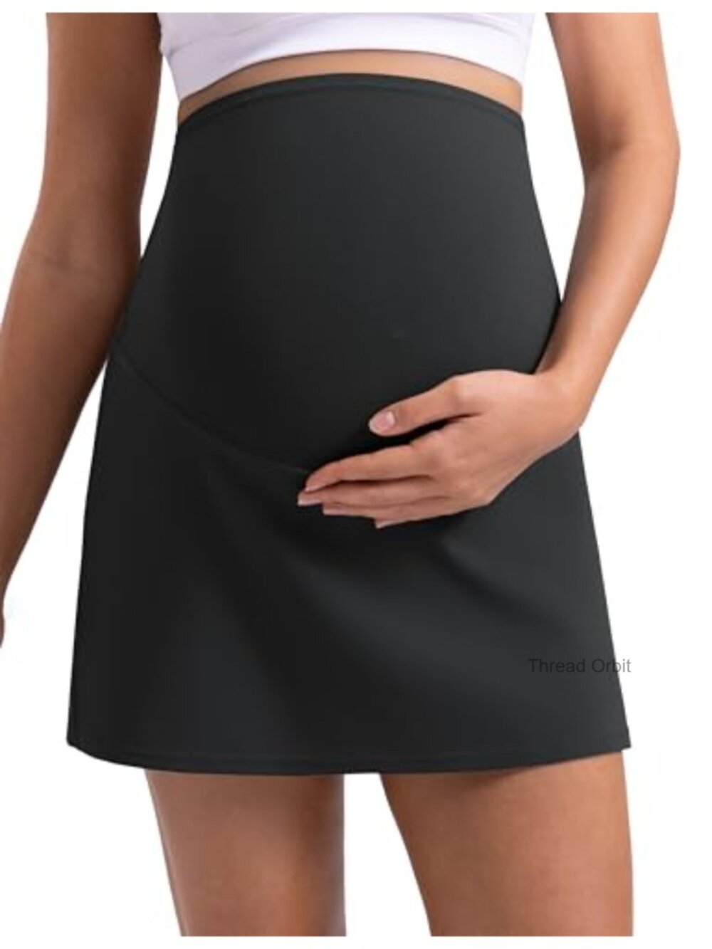 Maternity A-Line Tennis Golf Skirt Built-In Shorts Pockets High Waist